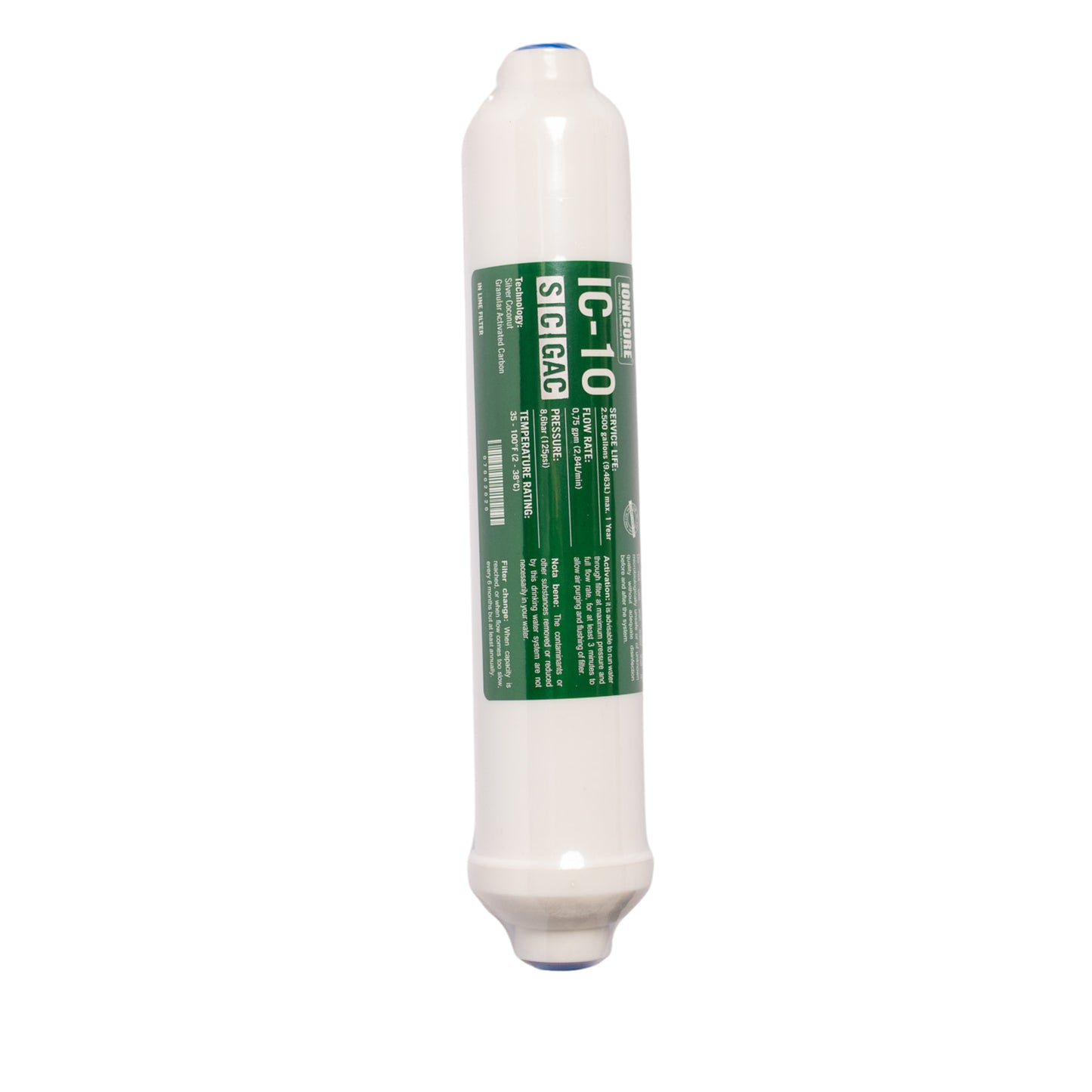 Filtro in Linea Carbone Attivo Granulare Ionicore IC-10SCGAC