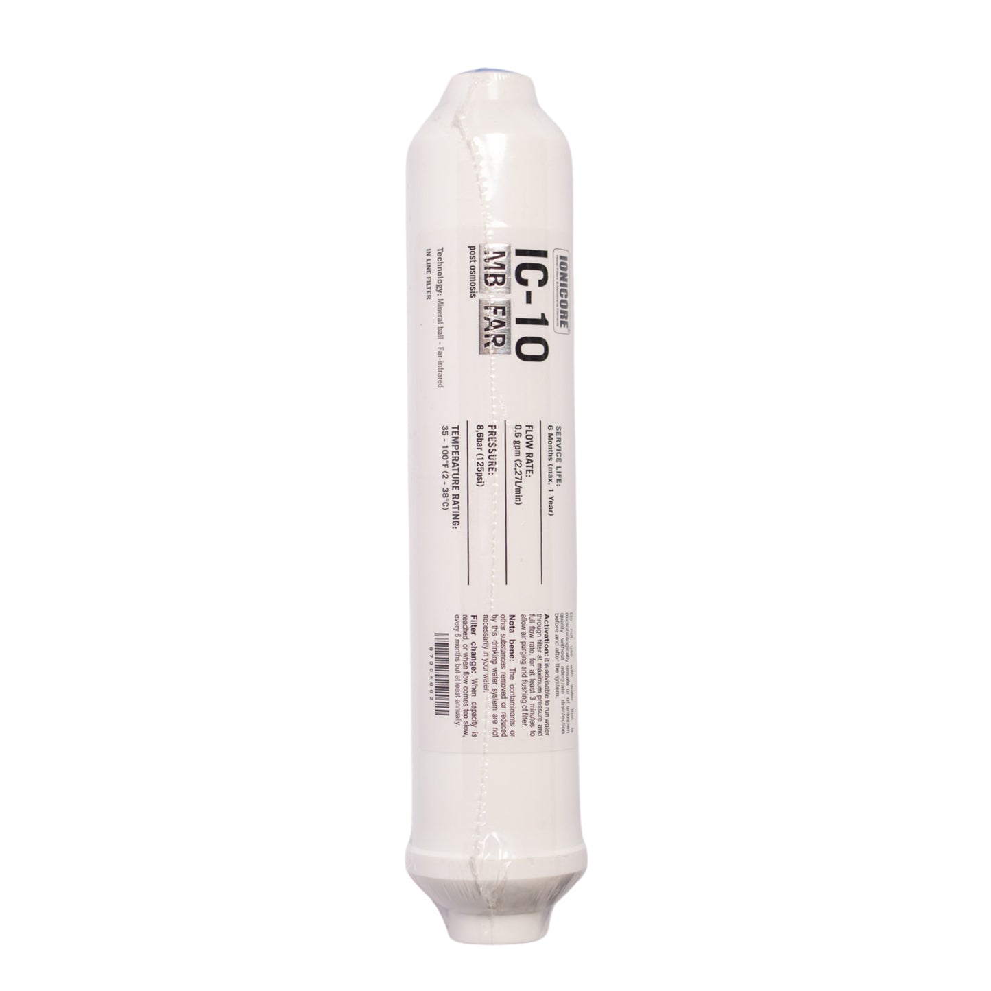 Filtro in linea Alcalino Ionicore IC-10 MB FAR - 10 pollici