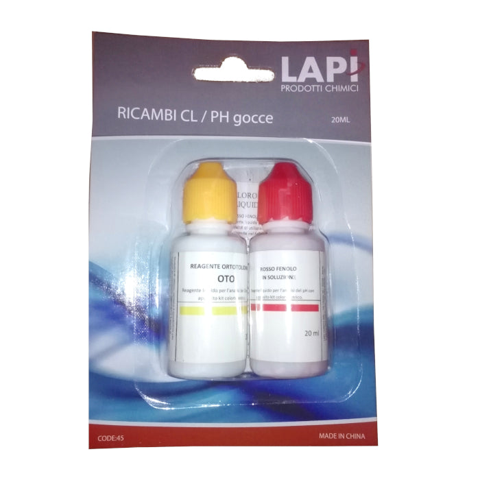 RICAMBIO CLORO E PH GOCCE per test kit manuale